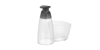 TESCOMA Dávkovač saponátu CLEAN KIT 350 ml, s místem pro houbičku