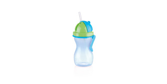 TESCOMA Dětská láhev s brčkem BAMBINI 300 ml, zelená, modrá