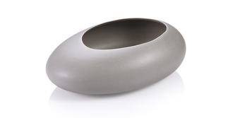 TESCOMA Oválný nízký květináč FANCY HOME Stones, šedá