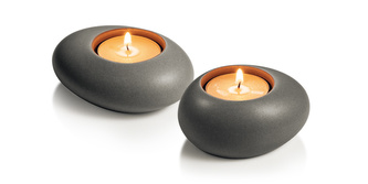 TESCOMA Stojánek na čajové svíčky FANCY HOME Stones 2 ks, šedá