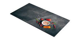 TESCOMA Skleněná odkládací deska na sporák ONLINE 30 x 52 cm, sůl a chilli