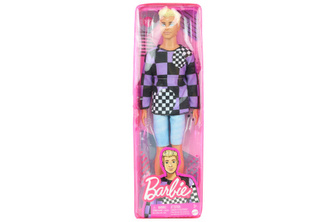 Barbie Model ken - kostkovaná srdce HBV25