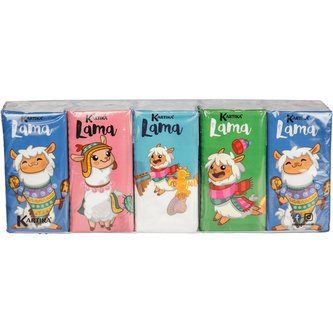 Kapesníky s potiskem Lama 3 vrstvé, folie 10 ks