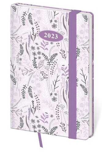 Diář 2023 týdenní kapesní Vario - Lavender s gumičkou