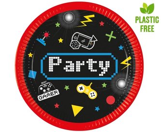 EKO Papírové talíře Game party 23 cm - 8 ks
