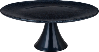 Skleněný talíř na dort modrý 12,8x28 cm