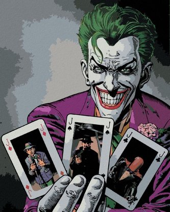 Malování podle čísel 40 x 50 cm Batman - Joker a karty