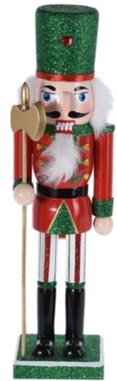 Dřevěný louskáček 36x9x9,5 cm zelený D