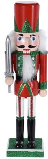 Dřevěný louskáček 36x9x9,5 cm zelený C