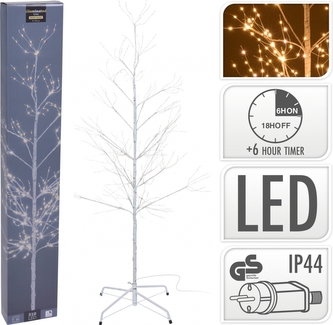 Svítící strom bílý 150 cm, 510 mikro LED s časovačem