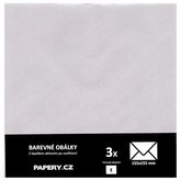 barevná obálka 155X155 ŠEŘÍKOVÁ SVĚTLÁ METALICKÁ, 3 kusy, 100 gm2, olizová