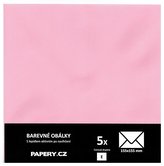 barevná obálka 155X155 RŮŽOVÁ PASTELOVÁ, 5 kusů, 100 gm2, olizová