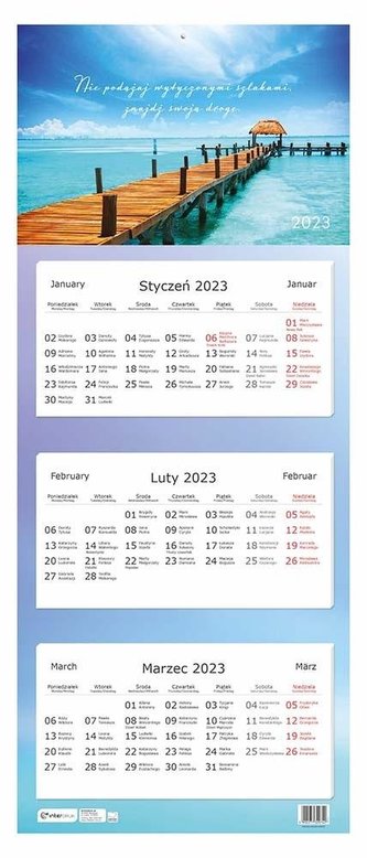 Kalendarz 2023 trójdzielny Widok