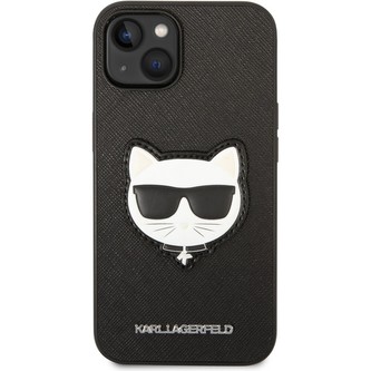Karl Lagerfeld PU Saffiano Choupette Head kryt iPhone 14 Plus černý