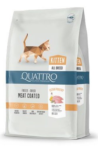 QUATTRO Cat Dry Premium all Breed Kitten Drůbež 1,5kg