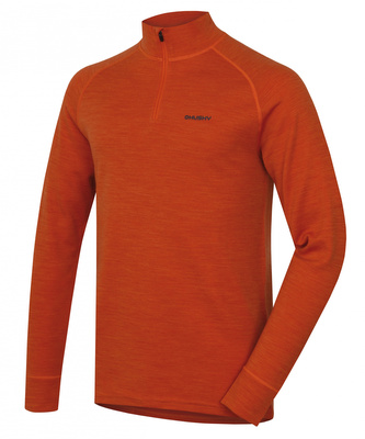 Pánská merino mikina Aron Zip M cihlová - M