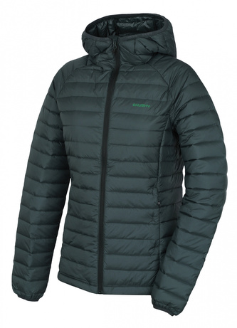 Dámská péřová bunda Dreeser L černozelená - XL