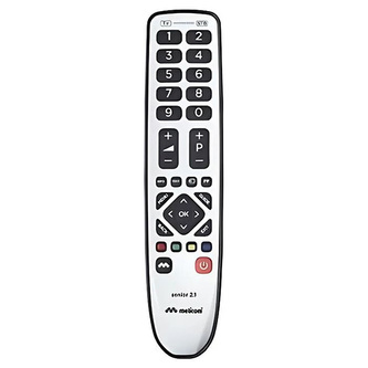 MELICONI 806169 Universal Remote Control SENIOR 2.1 - 1 TV +, Universal Remote control to control 1 TV + 1 decoder (TNT, SAT, TV ADSL, CABLE) Compatible Channel Sat & Canal + Preprogrammed & programmable. Simplified programming. 4 services available for f