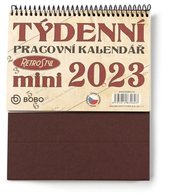 Pracovní Retro mini týdenní 2023 - stolní kalendář