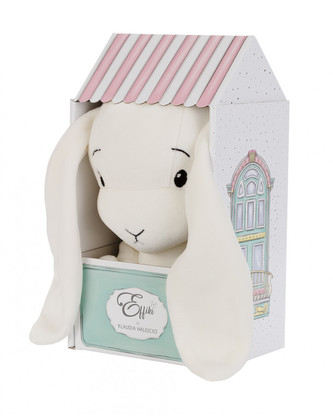 Králíček Effik Bílý Bílé uši s domečkem, S