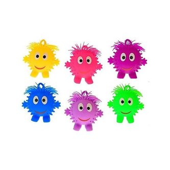 Míček strečový 18cm s obličejem a vlasy 6 barev