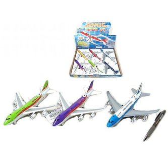 Letadlo  kov  na baterie se světl. a zv. 6 barev /6/