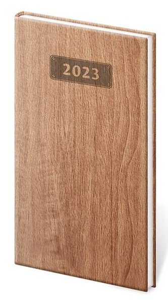 Diář 2023 týdenní kapesní Wood - světle hnědá