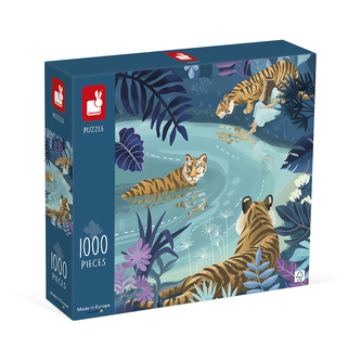 Janod Art Puzzle Tigři při úplňku 1000 ks