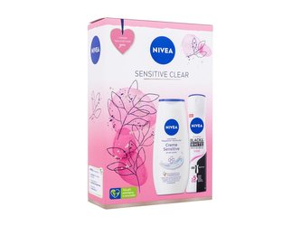 Nivea Sensitive Clear sprchový gel Creme Sensitive 250 ml + antiperspirant Black & White Invisible Clear 150 ml