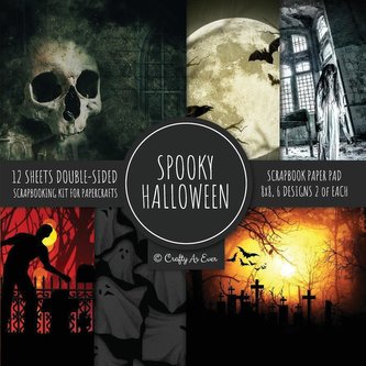 Spooky Halloween Scrapbook Paper Pad 8x8 Scrapbooking Kit for Papercrafts, Cardmaking, Printmaking, DIY Crafts, Holiday Themed,