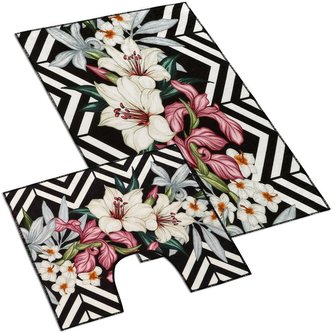 3D tisk  sada - lilie - růžová, černá, bílá - sada 60x100, 60x50 cm