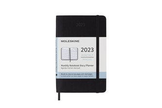 Moleskine Měsíční diář 2023 měkký černý S Moleskine Měsíční diář 2023 měkký černý S