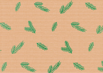 Papír dárkový vánoční 1,5m, Vánoční jehličí