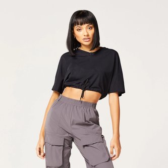 Dámské tričko Code Crop V Neck Black - SQUATWOLF - Velikost: L