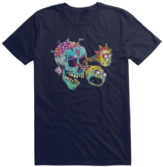 Pánské tričko Rick and Morty: Eyeball Skull (S) černá bavlna