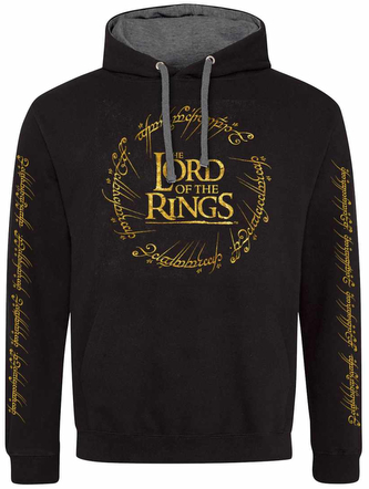 Pánská mikina Lord Of The Rings|Pán prstenů: Gold Foil Logo (M) černá bavlna