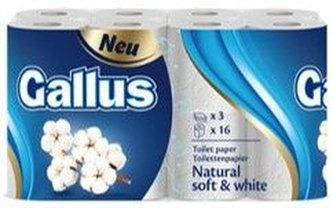 Gallus toaletní papír 3vrstvý celuloza 16 rolí