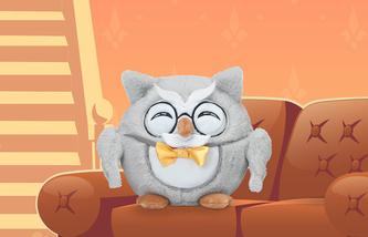 Sovička MINI DORMEO EMOTION OWL FAMILY GRANDPA šedá