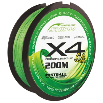 šňůra Shiro braided line X4 0,15mm 200m zelená