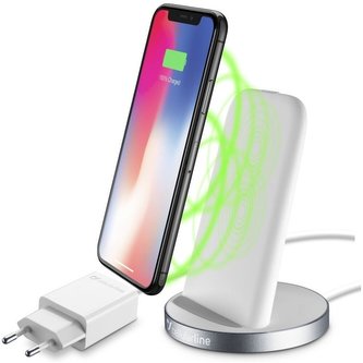 Cellularline Wireless Fast Charger Stand stojánek pro bezdrátové nabíjení s adaptérem bílý