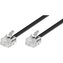 PremiumCord telefonní kabel rovný 6P4C plug - 6P4C plug černý 6m