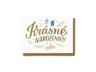 Chaukiss Krásné narozeniny - zlaté písmo Chaukiss Krásné narozeniny - zlaté písmo