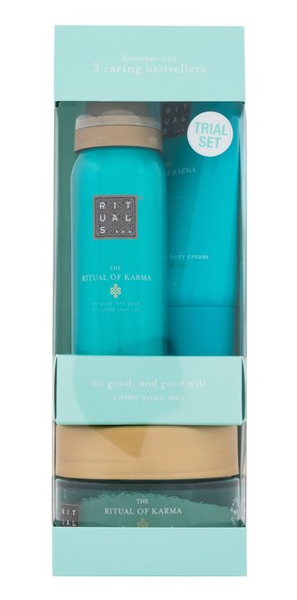 Rituals The Ritual Of Karma sprchová pěna The Ritual Of Karma 50 ml + tělový peeling The Ritual Of Karma 125 g + tělový krém The Ritual Of Karma 70 ml