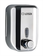 Losdi nerezový dávkovač tekutého mýdla na dolevání 700 ml - lesk