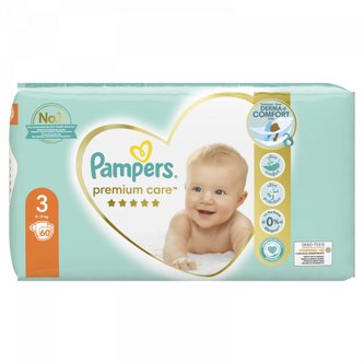 Pampers Premium Care velikost 3 plenky 60ks Pampers Premium Care velikost 3 plenky 60ks
