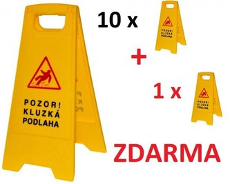 Výstražná cedule Pozor mokrá podlaha - 10 + 1 ZDARMA