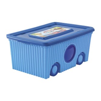 FLORA Úložný box na hračky 40 l - modrý