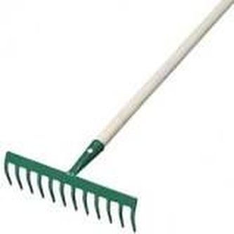 Hrábě 12 hroté silné kovové s násadou 150 cm