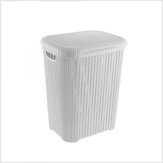 Koš na prádlo s víkem bílý