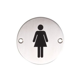 Simex cedulka WC dámy, průměr 75 mm, ocel